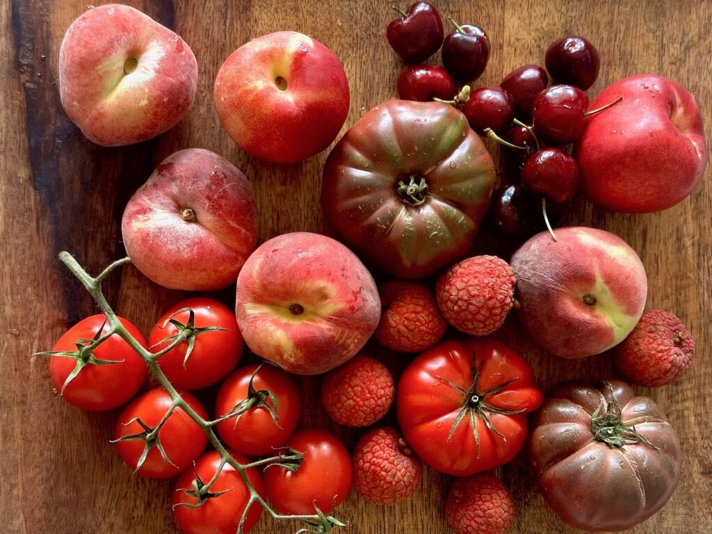 Cà chua và các loại rau quả đỏ